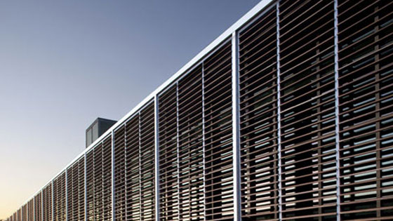 Diagonal Metal Ceiling Exterior Sun Louvres SL4 SL5 and H3 Type Exterior Cladding Ceilings Sun Louvres Raised Flooring Manufacturer Supplier Indore Madhya Pradesh India