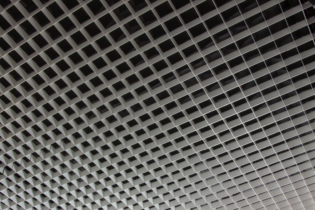 Diagonal Metal Ceiling Open Cell Ceiling Cell Louvres System Exterior Cladding Ceilings Sun Louvres Raised Flooring Manufacturer Supplier Indore Madhya Pradesh India