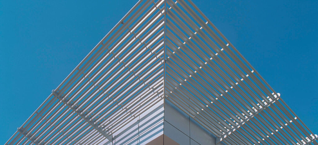 Diagonal Metal Ceiling Sun Louvre Exterior cladding Exterior Cladding Ceilings Sun Louvres Raised Flooring Manufacturer Supplier Indore Madhya Pradesh India