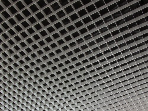 Diagonal Metal Ceiling Open Cell Ceiling Cell Louvres System Exterior Cladding Ceilings Sun Louvres Raised Flooring Manufacturer Supplier Indore Madhya Pradesh India